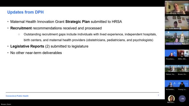 DPH task force outlines report-card/dashboard approach; members debate public-facing purpose and data access