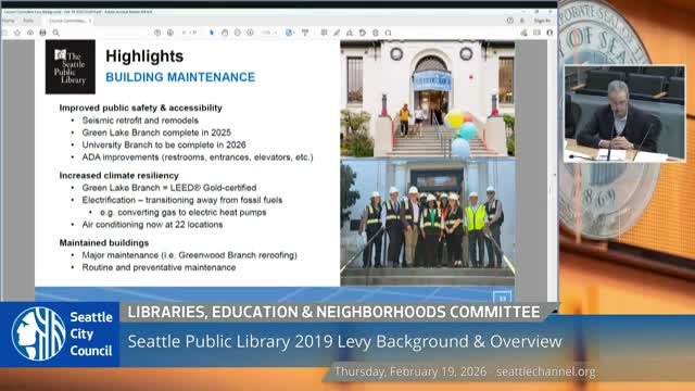 Library staff outline seismic retrofit progress, deferred Columbia project and planned branch upgrades