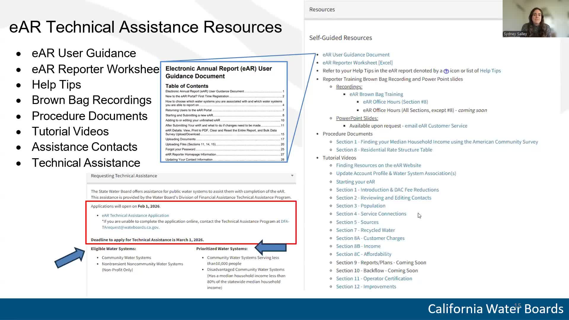 EAR help, technical-assistance window and training schedule: what systems need to know