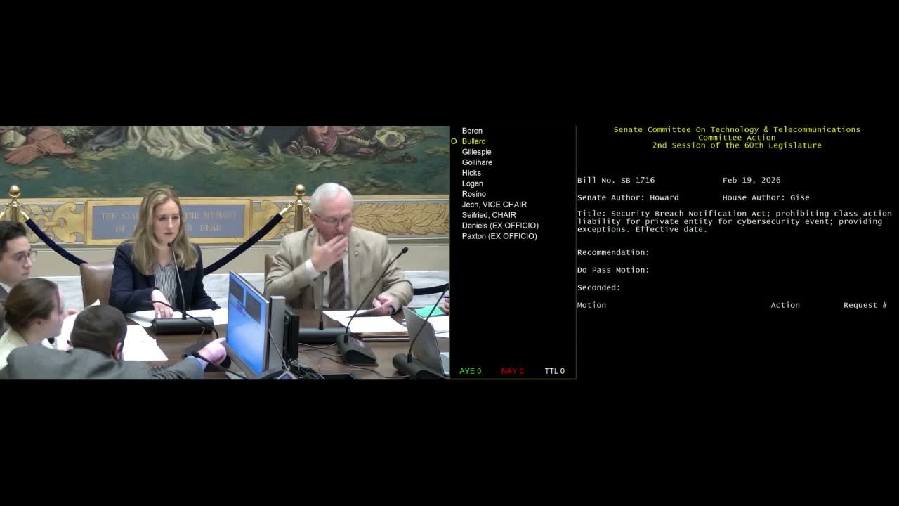 Committee amends breach law to limit private class actions, advances Security Breach bill