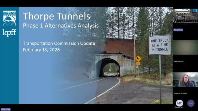 City presents preliminary Thorpe Road tunnel options; consultant favors a parallel south tunnel