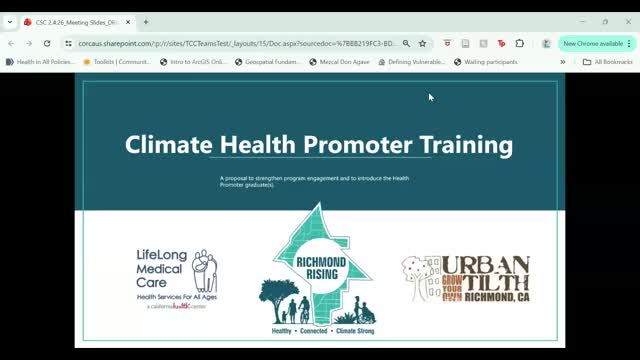 VeggieRx, climate health promoters training aims to expand outreach and recruit partners for Earth Day