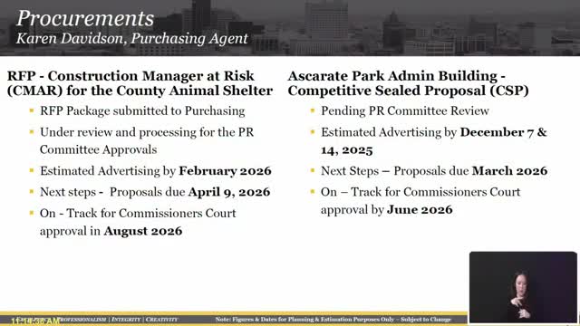 County updates on bond-funded parks, animal shelter and medical examiner project