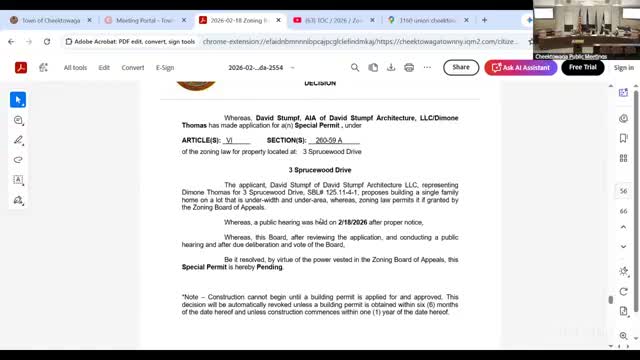 Board grants variances to allow single-family house on undersized Spruce Wood lot