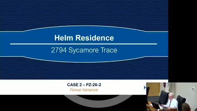 Board denies fence setback variance at Sycamore Trace, cites precedent and neighborhood uniformity concerns