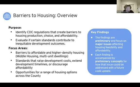 County report flags code ‘barriers to housing’ and outlines March open house