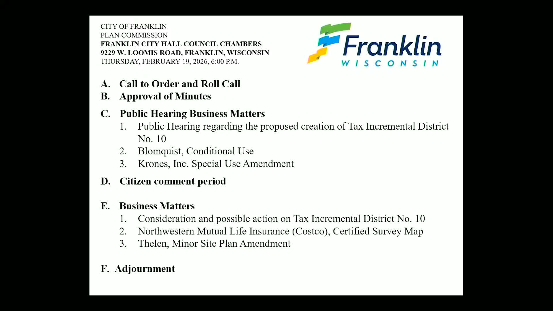 Plan Commission recommends creation of TID 10 to support Orchard View redevelopment