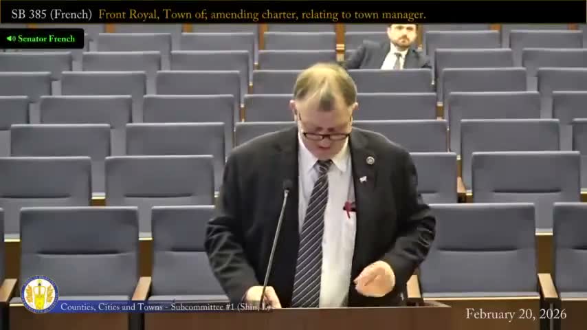 Subcommittee approves Front Royal charter change to allow town manager residency outside town limits