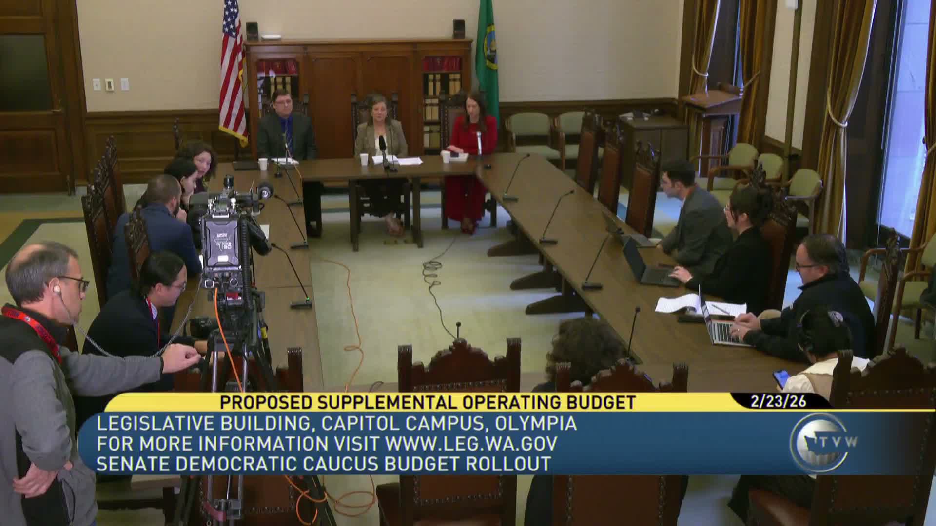 Senate unveils supplemental operating budget; Robinson says plan uses $750M from reserves and avoids broad‑based tax hikes