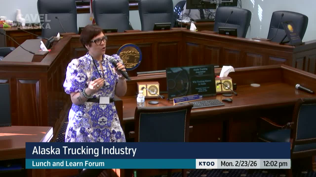 Alaska trucking group tells lawmakers trucks deliver nearly all consumer goods, urges investment in ports and roads