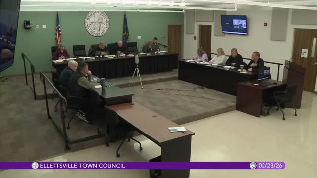 Ellettsville council appoints representatives, OKs grant signatory and approves adopt‑a‑road; police MOU deferred