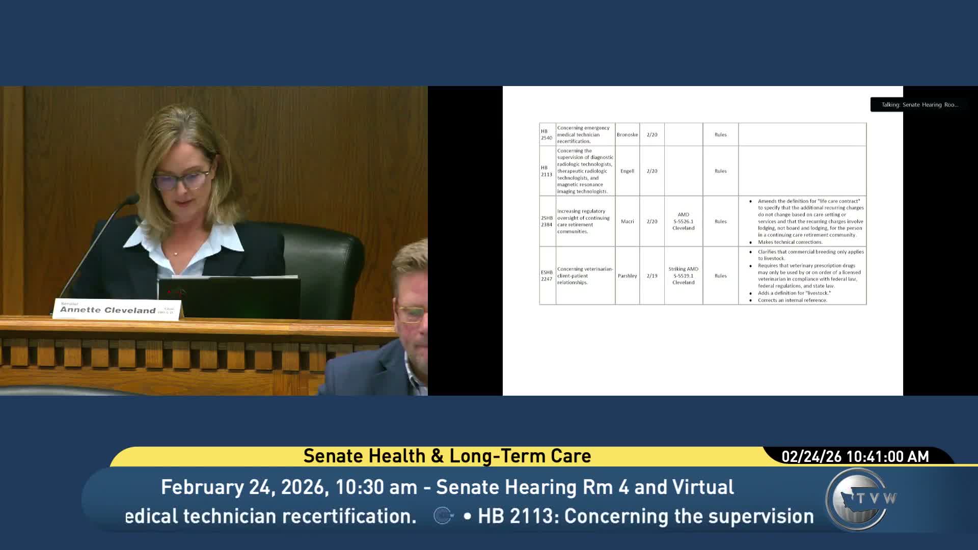 Senate Health committee advances 11 House bills to Rules Committee, adopts several amendments
