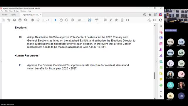 Board approves 2026 vote-center locations, agrees to study restoring Portal vote center