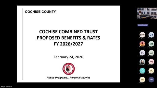 Board approves Cochise Combined Trust premium rates; county employer cost rises about $462,931