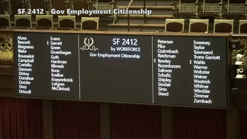 Senate approves bill requiring E-Verify/SAVE checks for public hires and some professional licenses