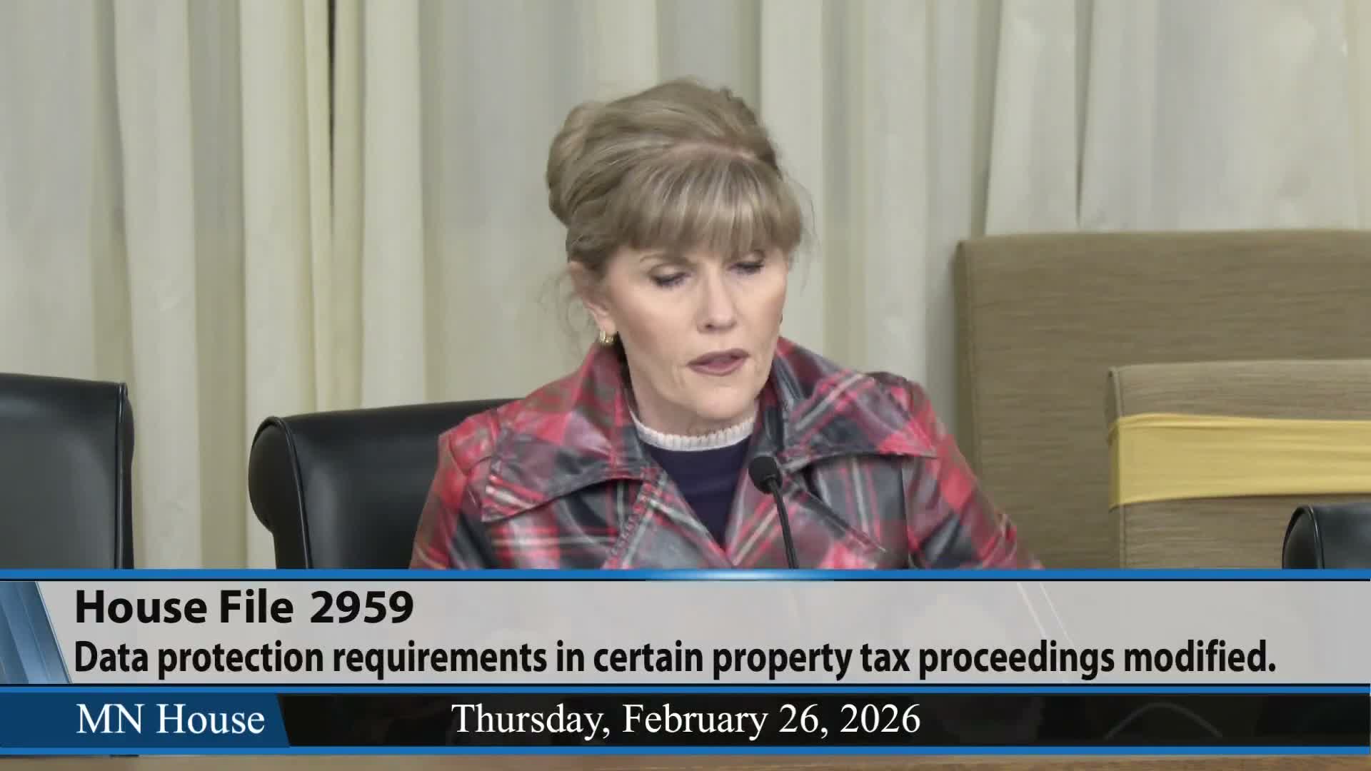 Committee lays over bill to change handling of confidential business data in property tax appeals