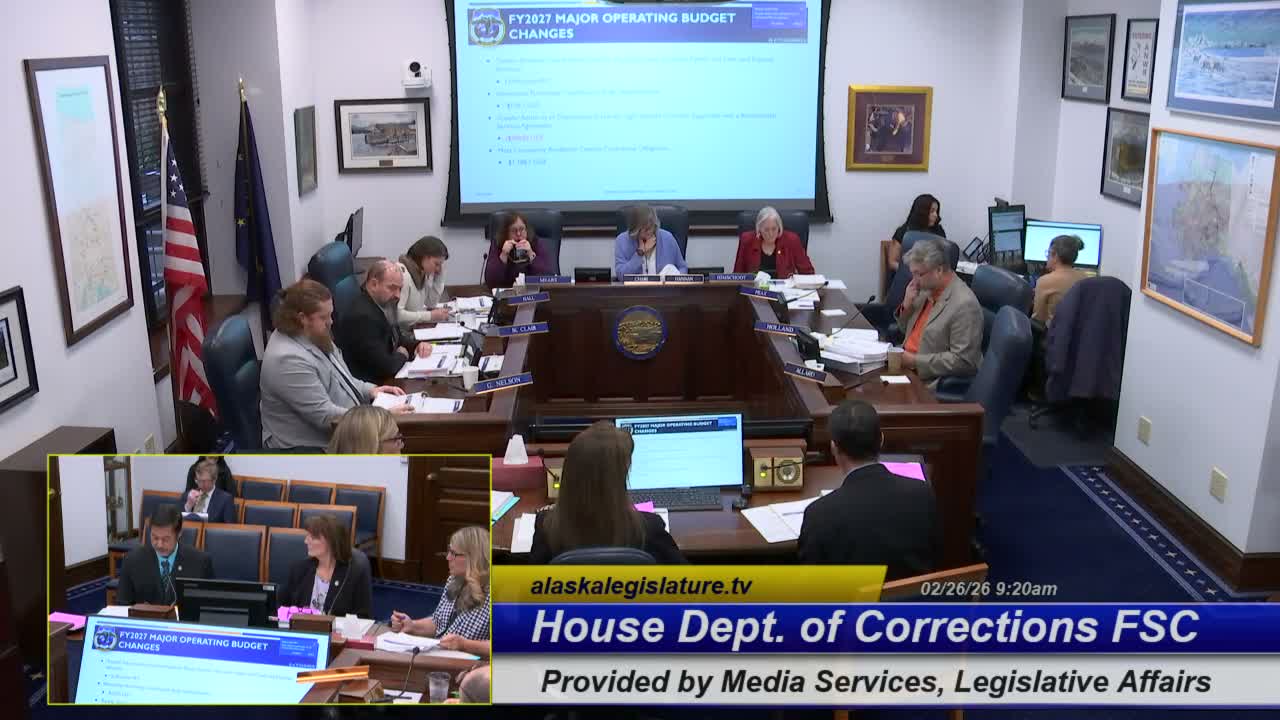 House Finance subcommittee hears DOC request for $23 million in governor's amended budget