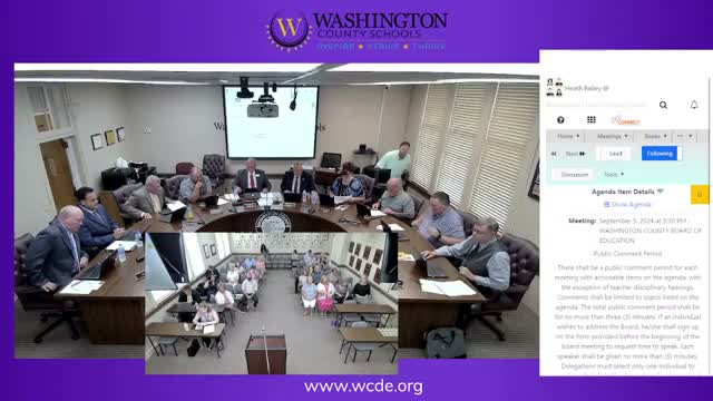 Washington County school board elects new chair, ratifies employee MOU and approves construction change orders