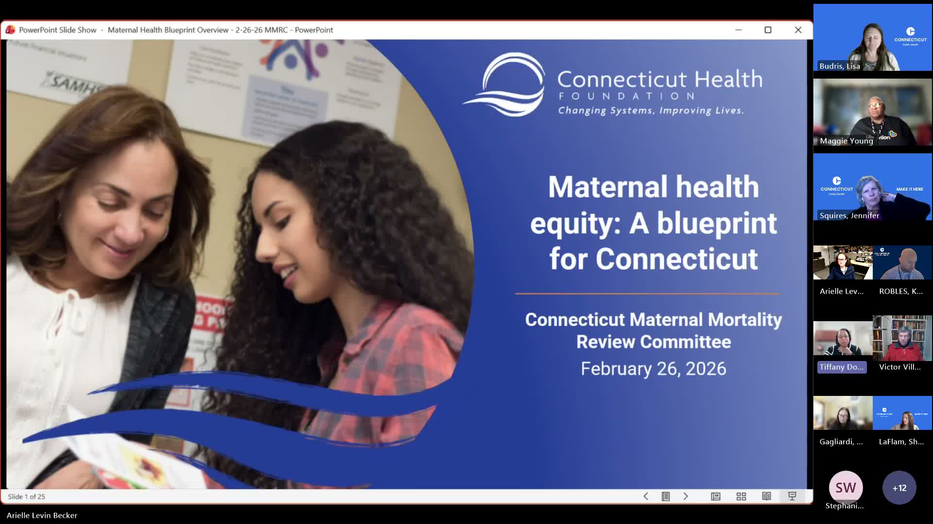 Connecticut Health Foundation presents maternal health equity blueprint to Maternal Mortality Review Committee