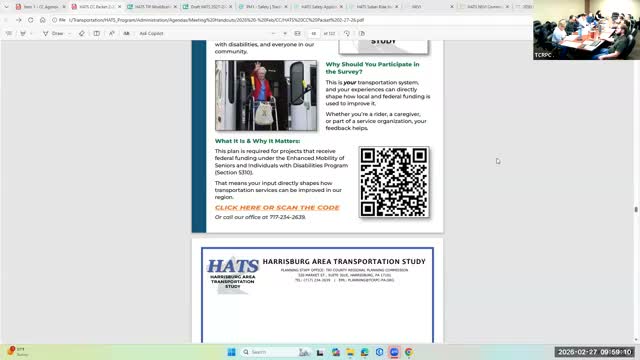 HATS staff recertified by federal partners; committee agrees to align safety targets and advance draft TIP to conformity analysis