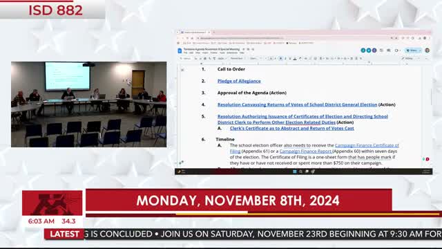 Monticello Public School District board certifies Nov. 5 election, authorizes certificates of election