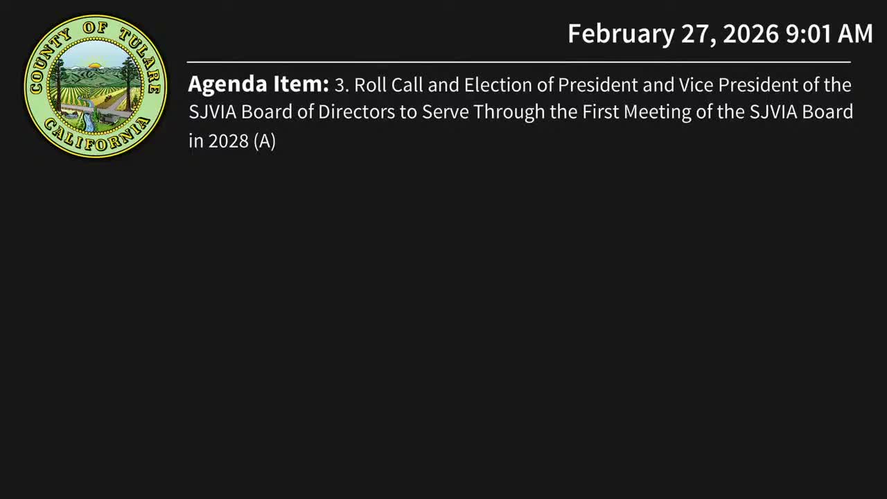 SJVIA board elects new chair and appoints strategic planning members