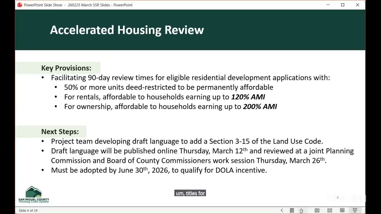 San Miguel County stakeholders back accelerated housing review to qualify for DOLA incentives
