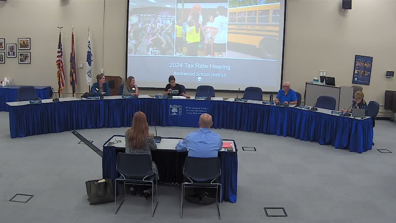 Rockwood R‑VI board approves preliminary 2024–25 tax levy, authorizes superintendent to finalize rate