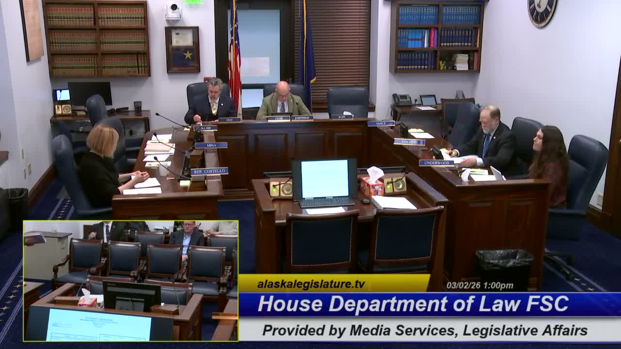 House Finance Subcommittee adopts Department of Law FY27 budget closeout report