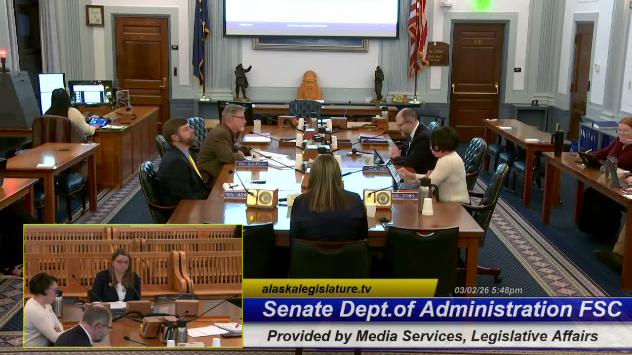 Senate subcommittee reviews Department of Administration’s $350 million FY2027 proposal; members press over shared-services changes and OPA overtime