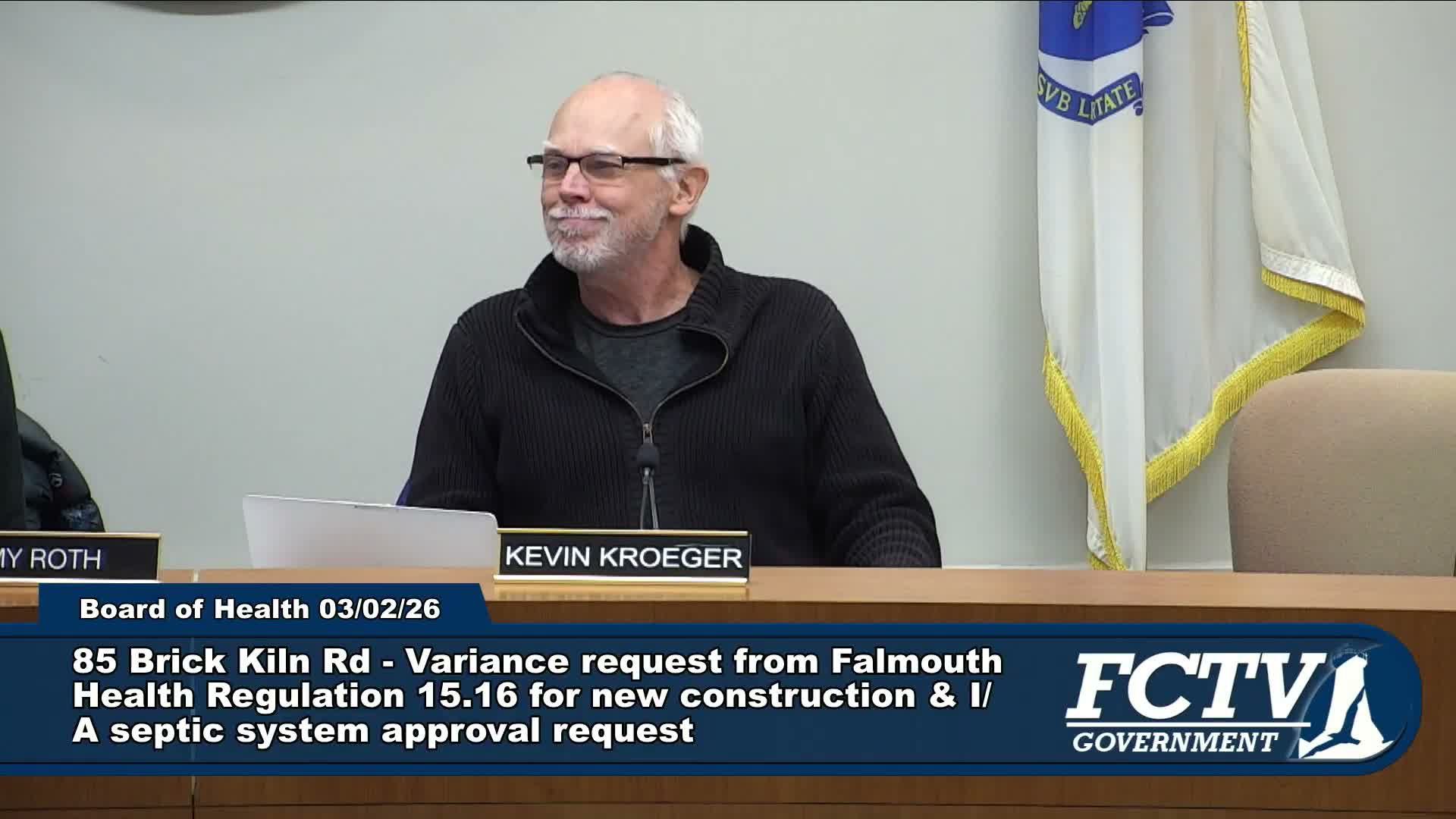 Falmouth board approves septic variance for 85 Brick Hill Road with strict monitoring and manufacturer support conditions