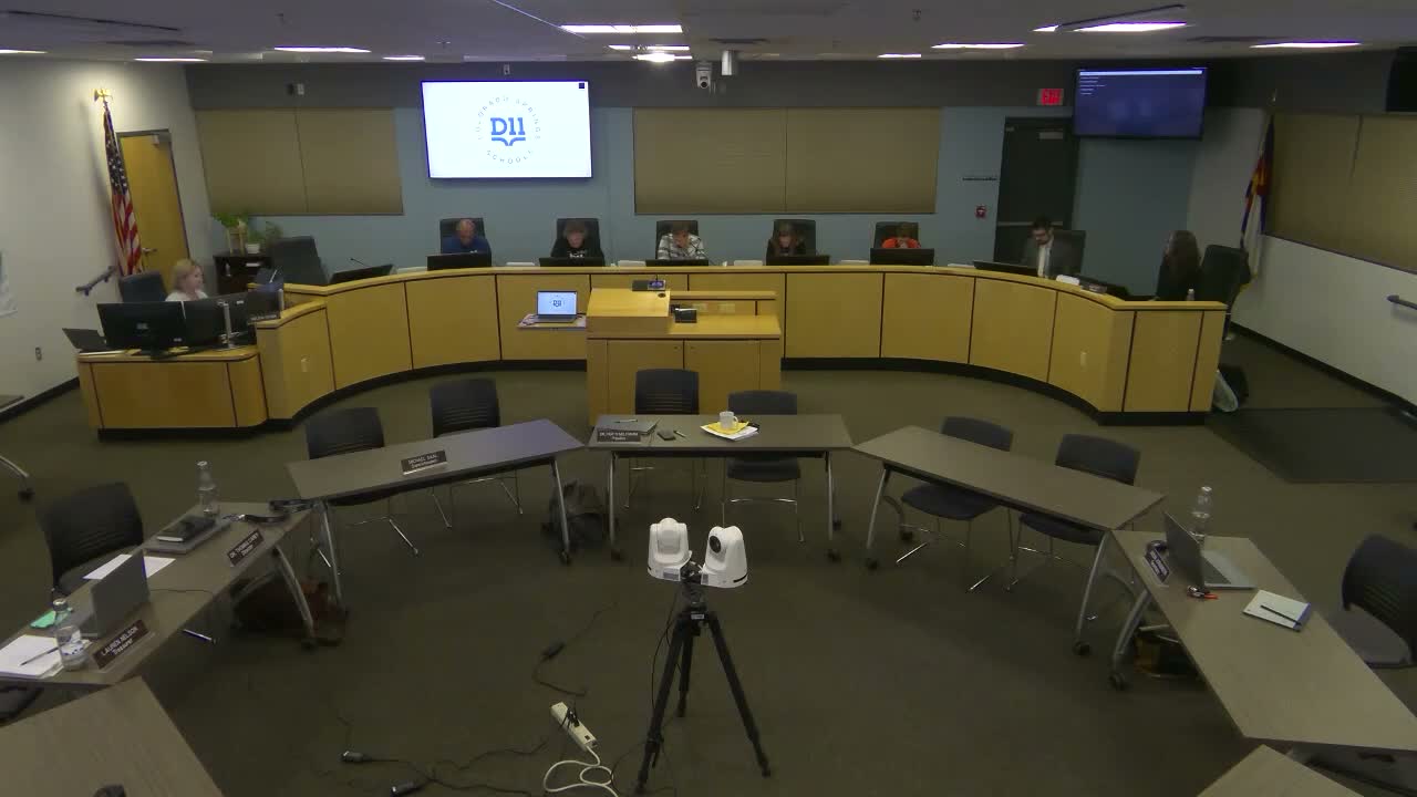 Colorado Springs School District No. 11 board adopts agenda, votes to enter executive session on CSEA handbooks and contracts