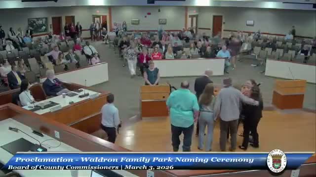 St. Johns commissioners proclaim Waldron Family Park at San Sebastian River Park
