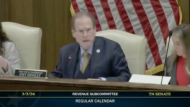 Subcommittee backs negative recommendation for Hensley bill to exempt food sales from state sales tax