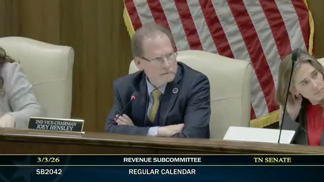 Sen. Taylor's amendment to extend sales-tax exemption for building materials cleared by subcommittee with negative recommendation