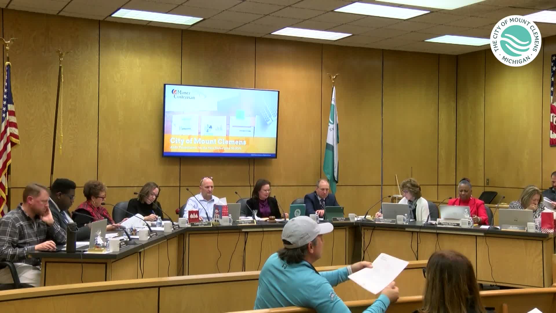 Mount Clemens accepts FY2024 audit showing improved reserves, flags water fund shortfall