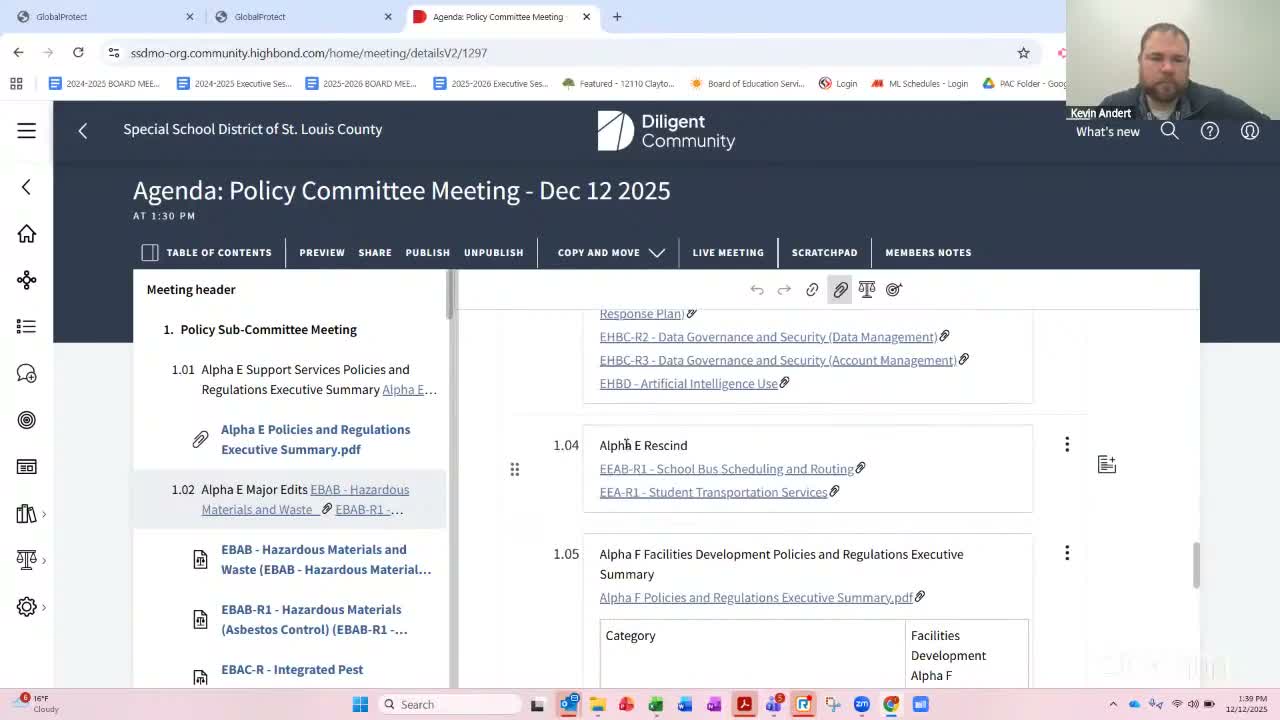 Subcommittee revisits service-animal regulation after past lawsuit; staff cites Missouri law and MSBA guidance