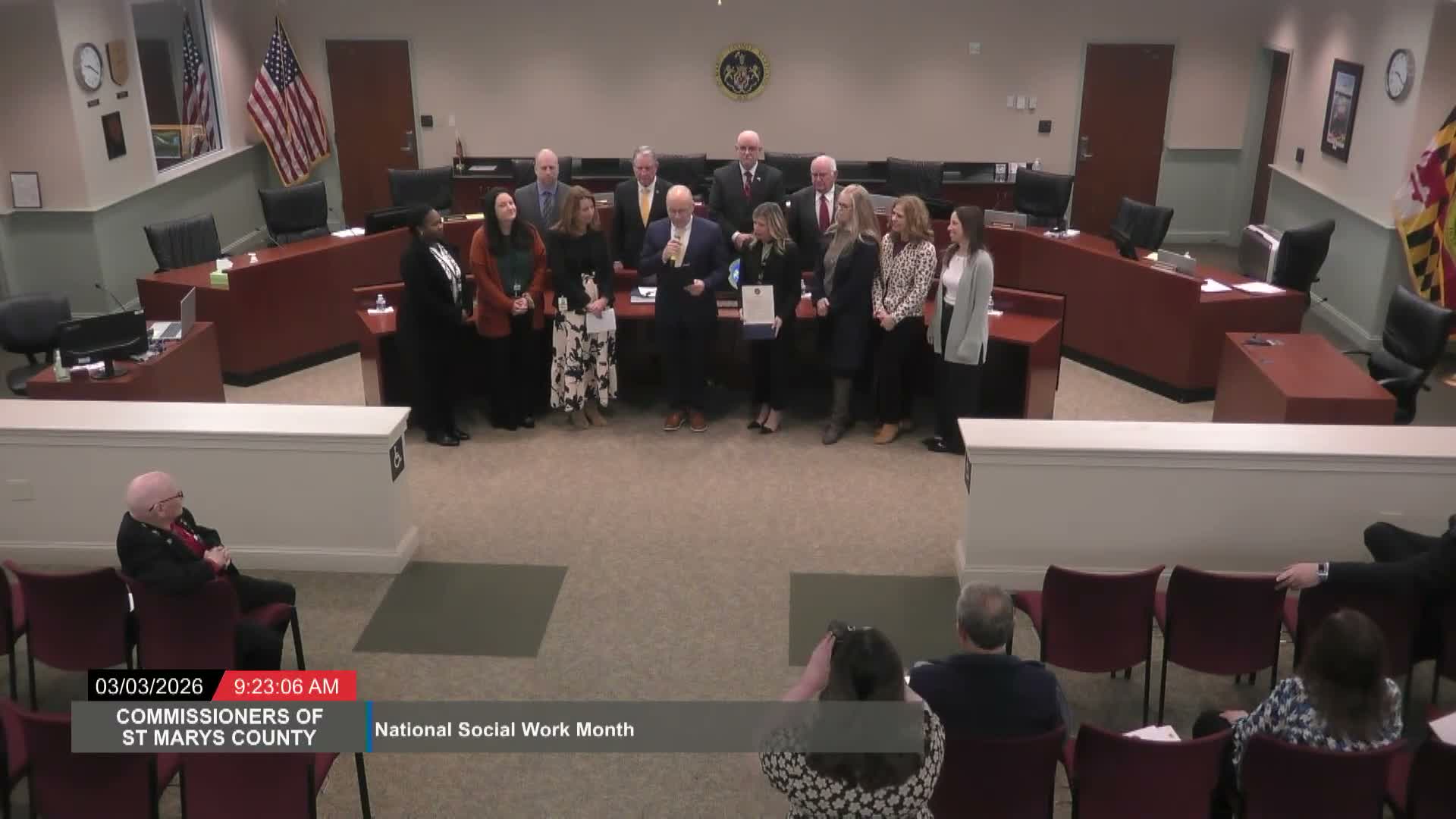Saint Mary's County commissioners mark several March observances with proclamations