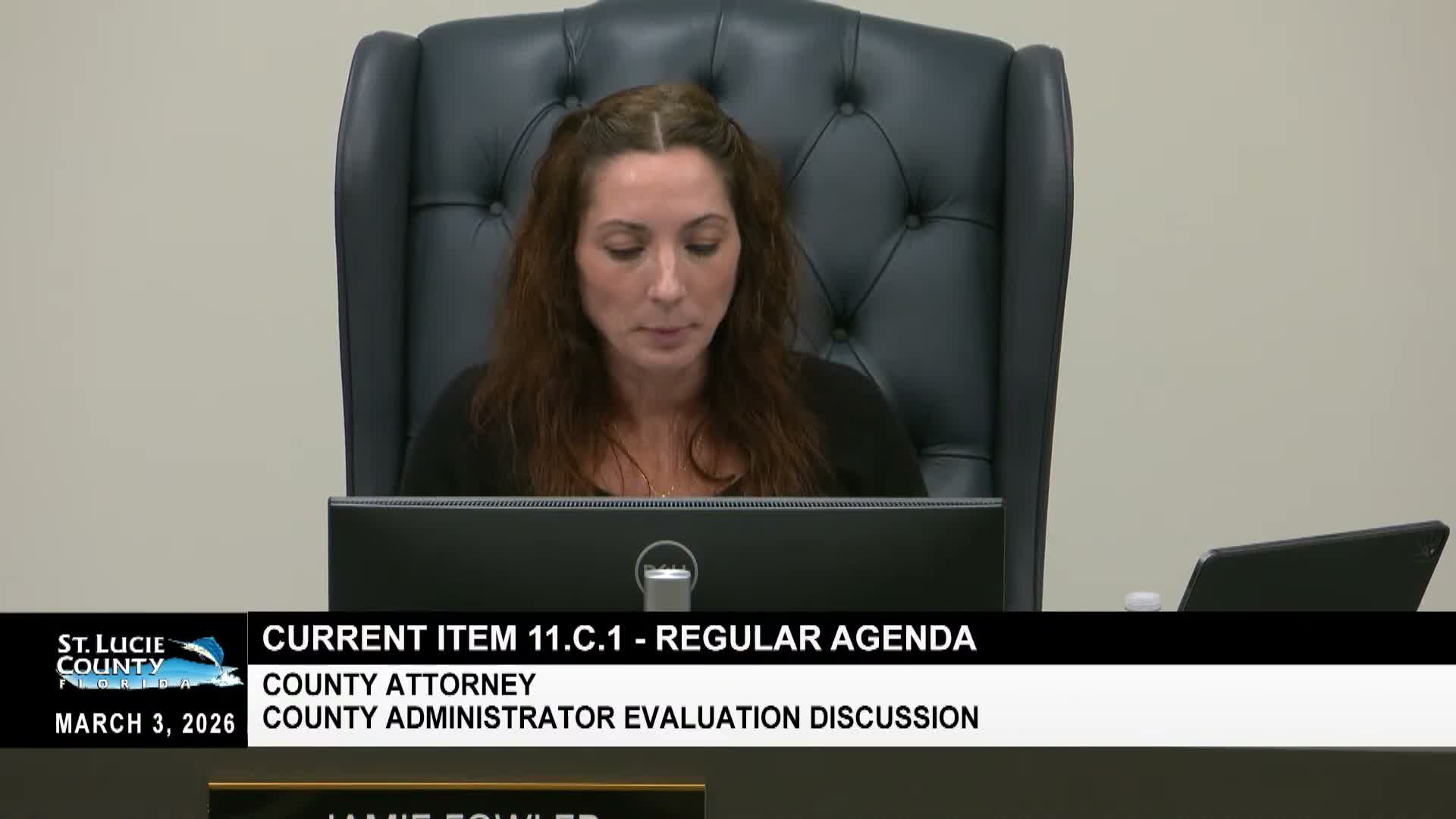 Board approves county administrator pay increase and discusses annual reviews