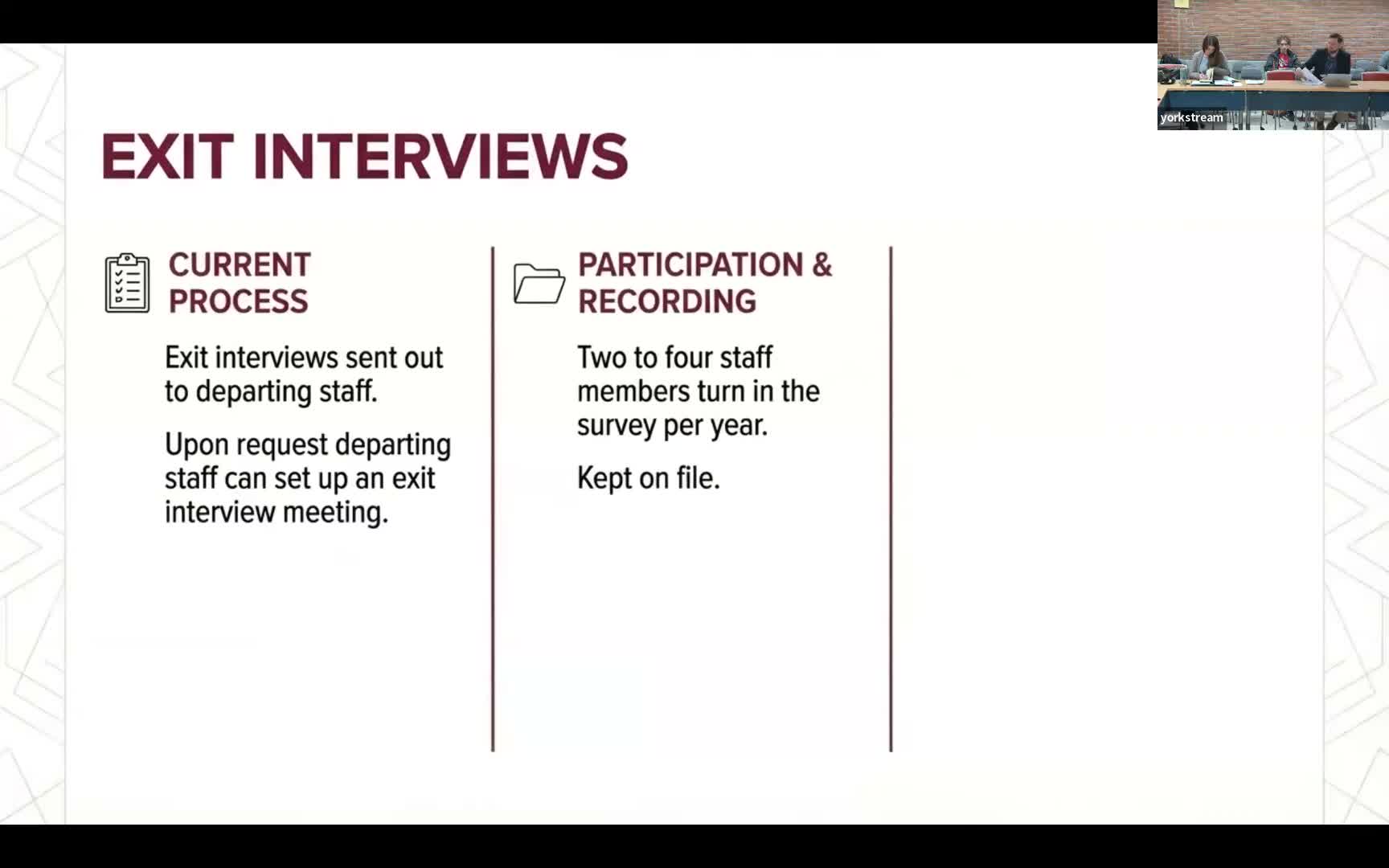 Committee weighs revamp of exit interviews to improve staff feedback