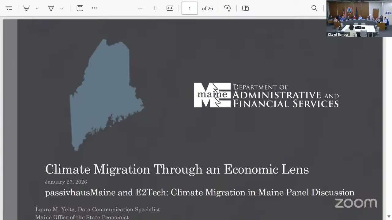 Planning analyst presents climate-migration data; board members question local relevance