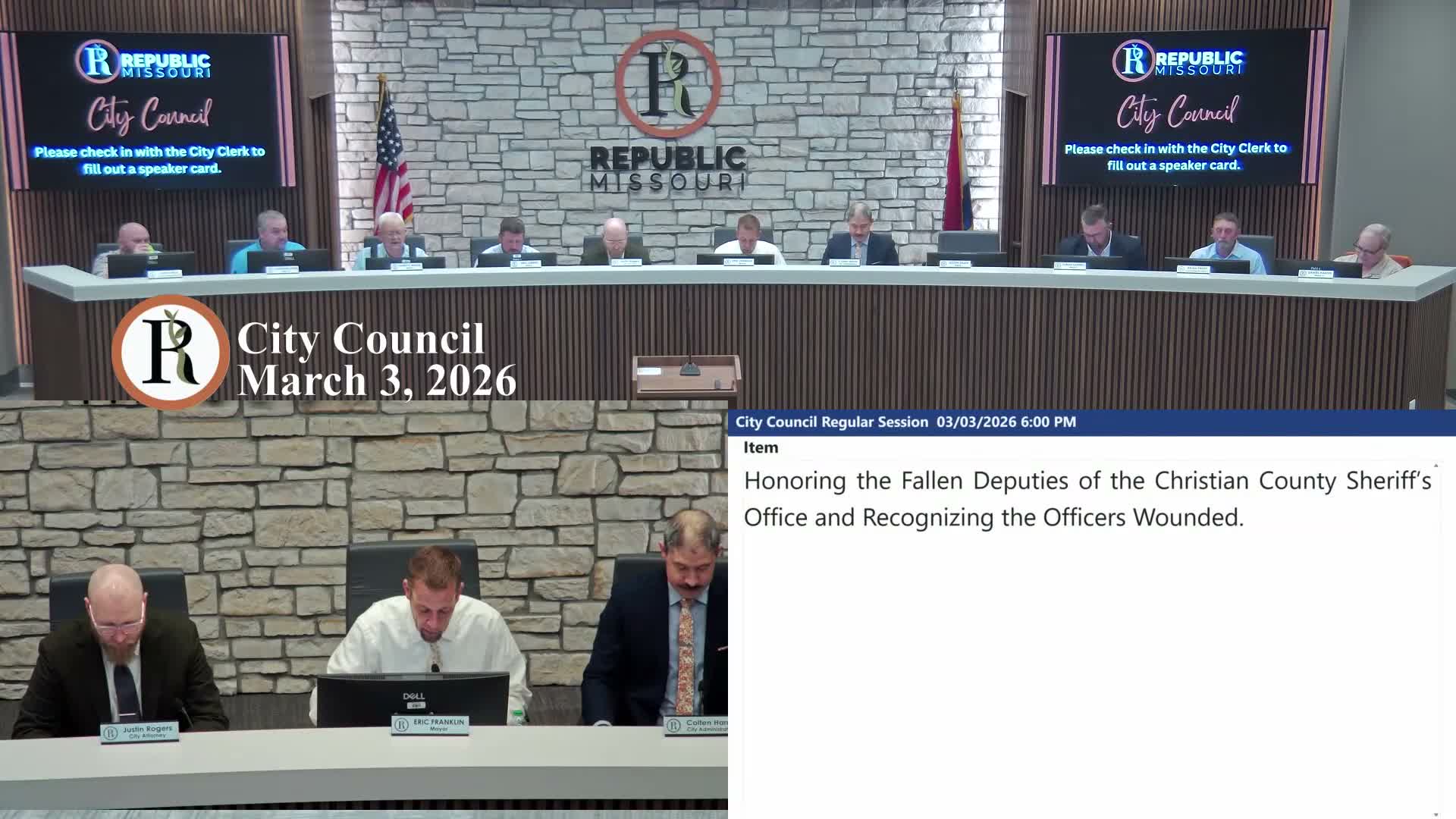 Republic council issues proclamation honoring two fallen Christian County deputies