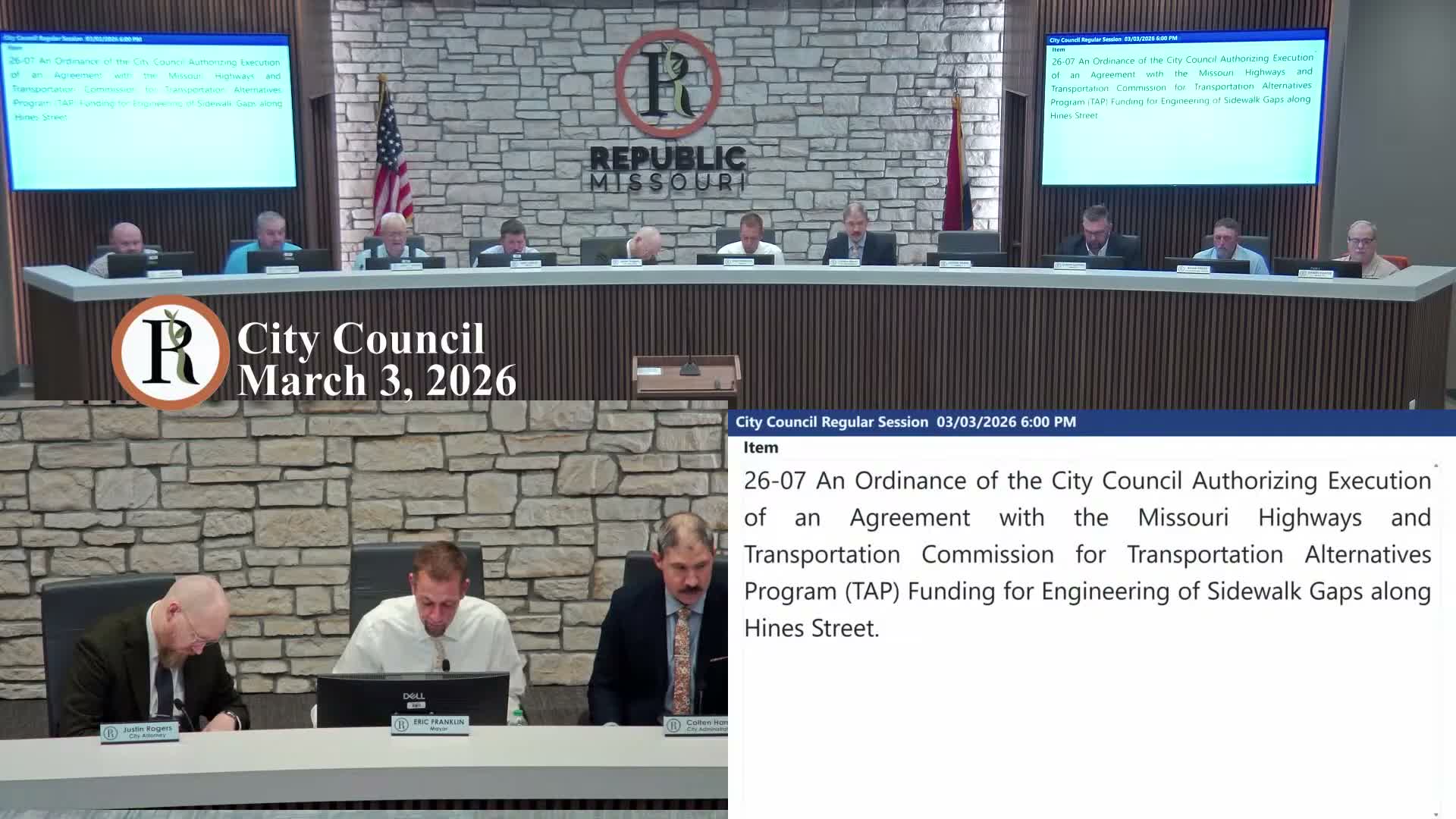 Republic to seek MoDOT TAP engineering funds for three sidewalk gaps on Hind Street