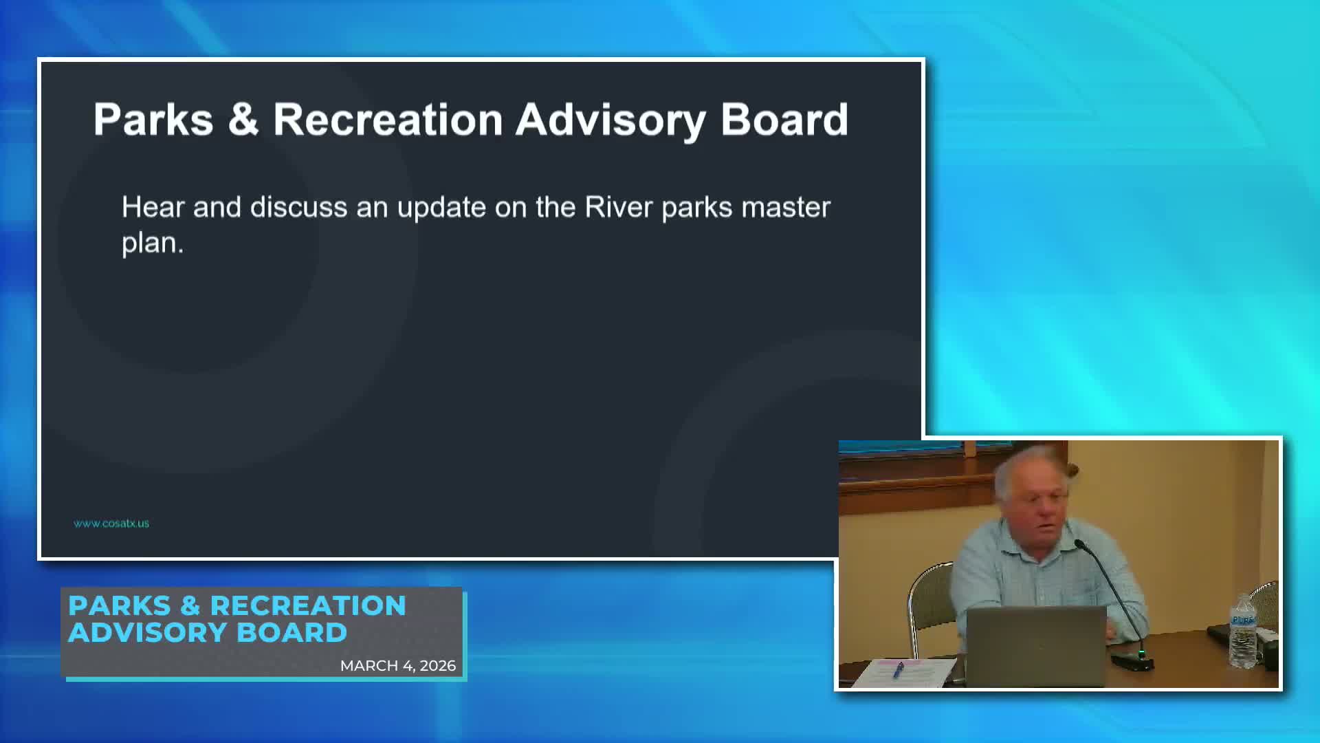 Parks board hears schedule for River Parks master plan and update on Rotary San Angelo MOU