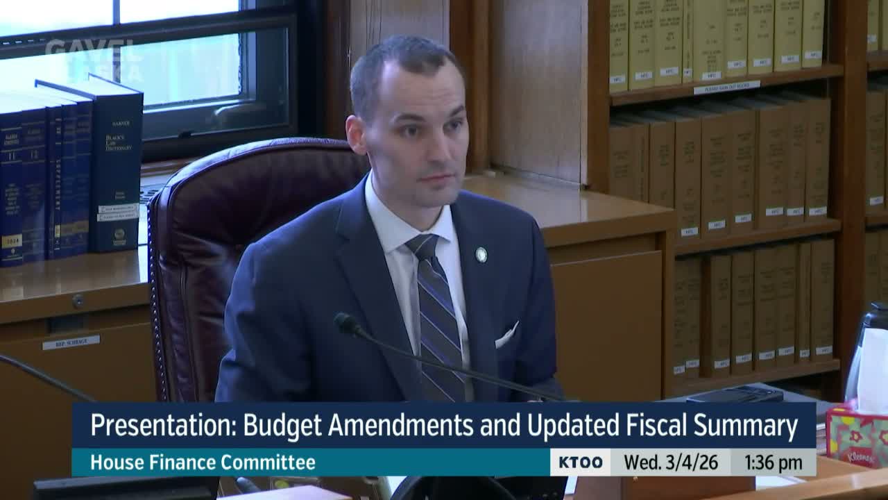 House Finance hears fiscal update showing larger deficits and potential Constitutional Budget Reserve draw