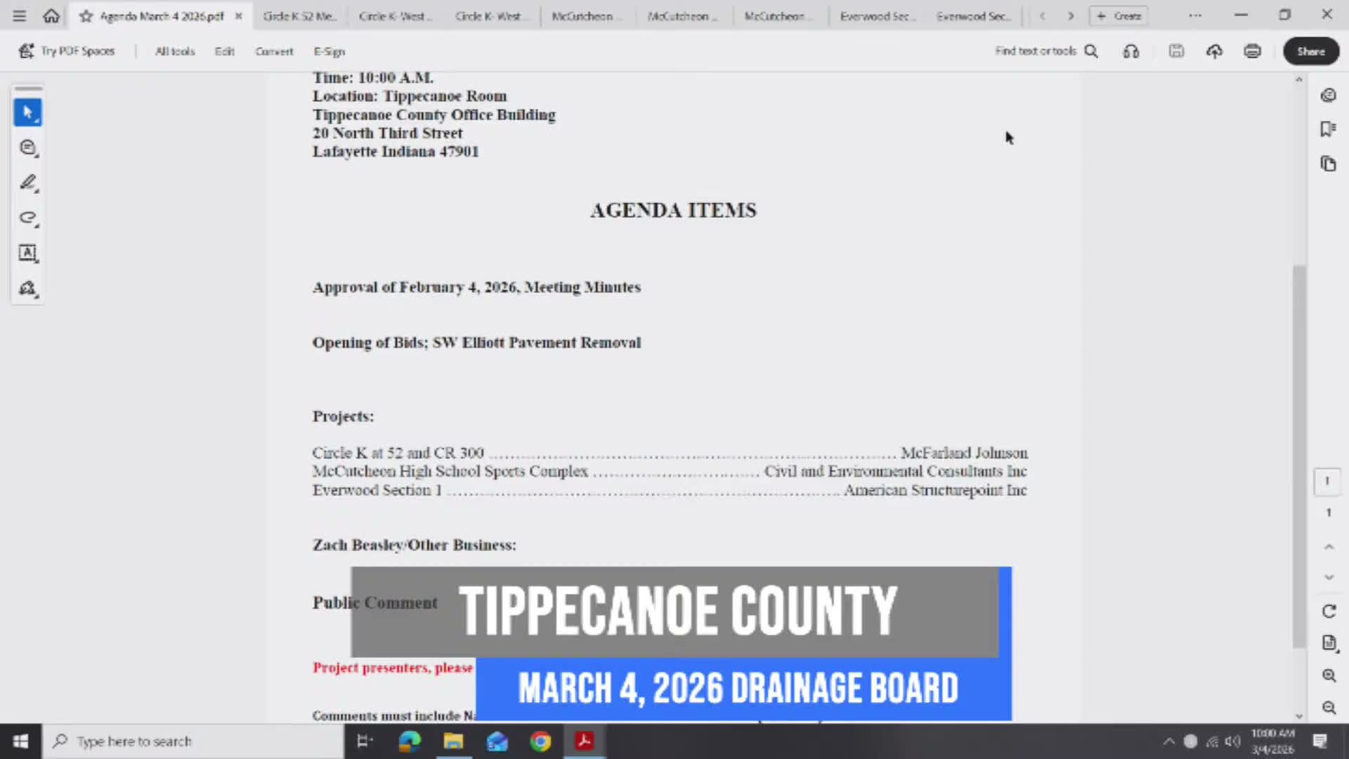 Tippecanoe drainage board accepts BND bid for Southwest Elliott pavement removal