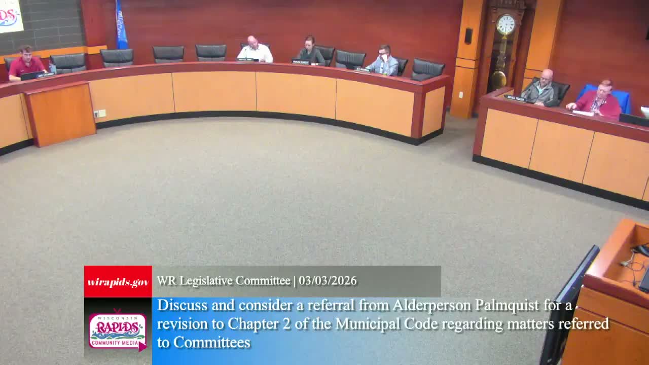 Committee discusses code and procedure for committee referrals; no action taken