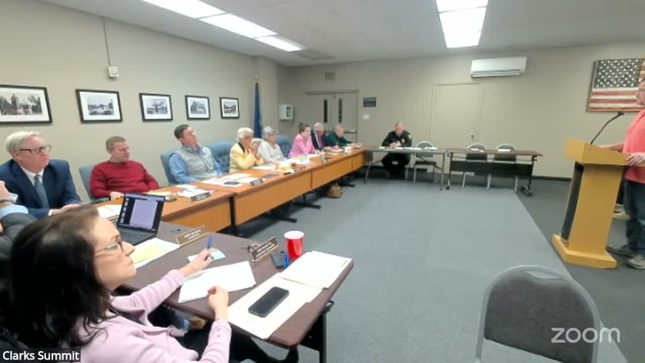 Resident urges sewer‑bill concession to secure clock‑tower easement; council plans executive session