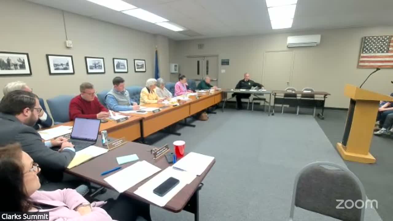 Clarks Summit council reviews draft open‑container ordinance; solicitor outlines next steps