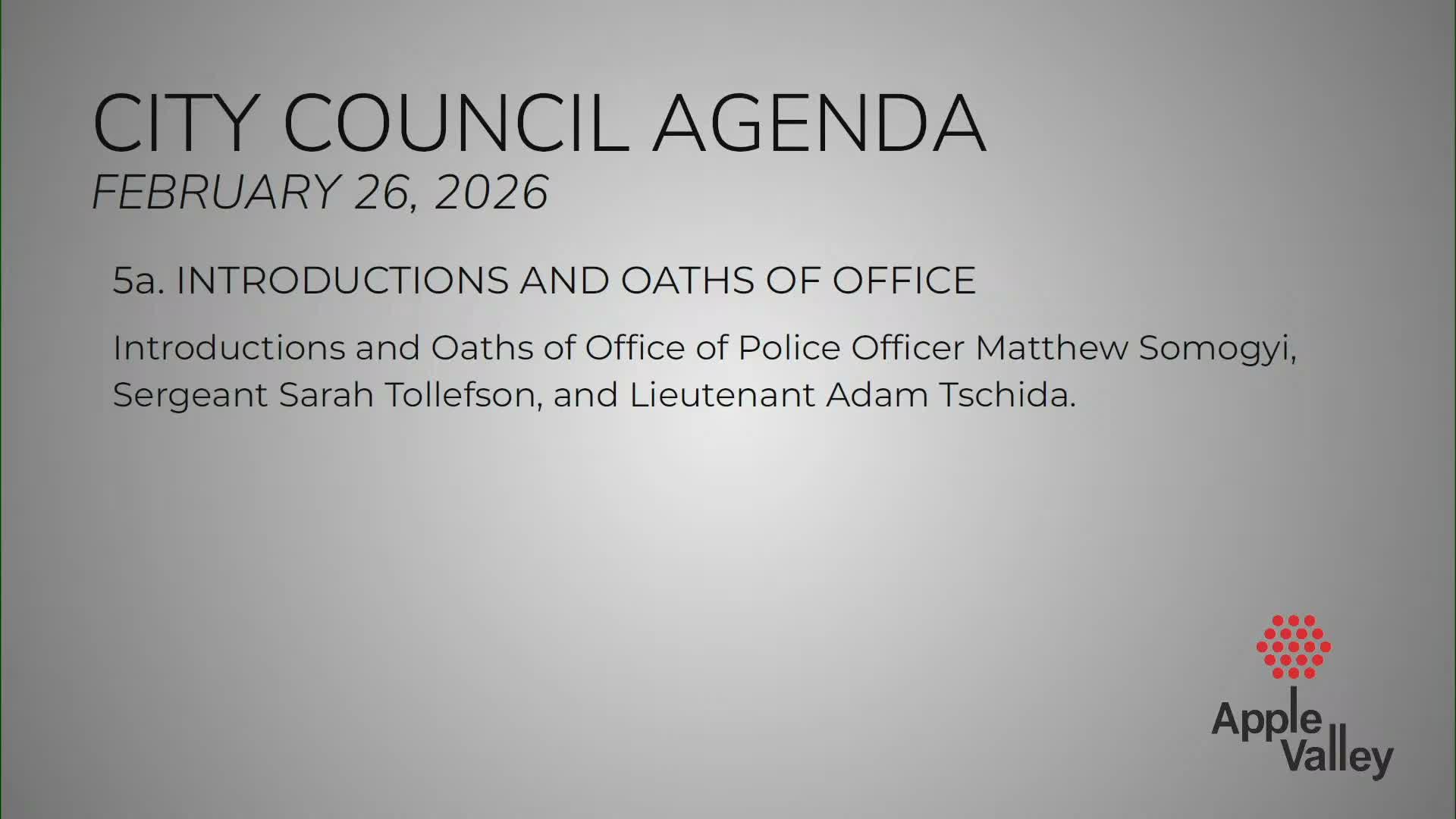 Apple Valley names advisory committee members and swears in new and promoted police officers